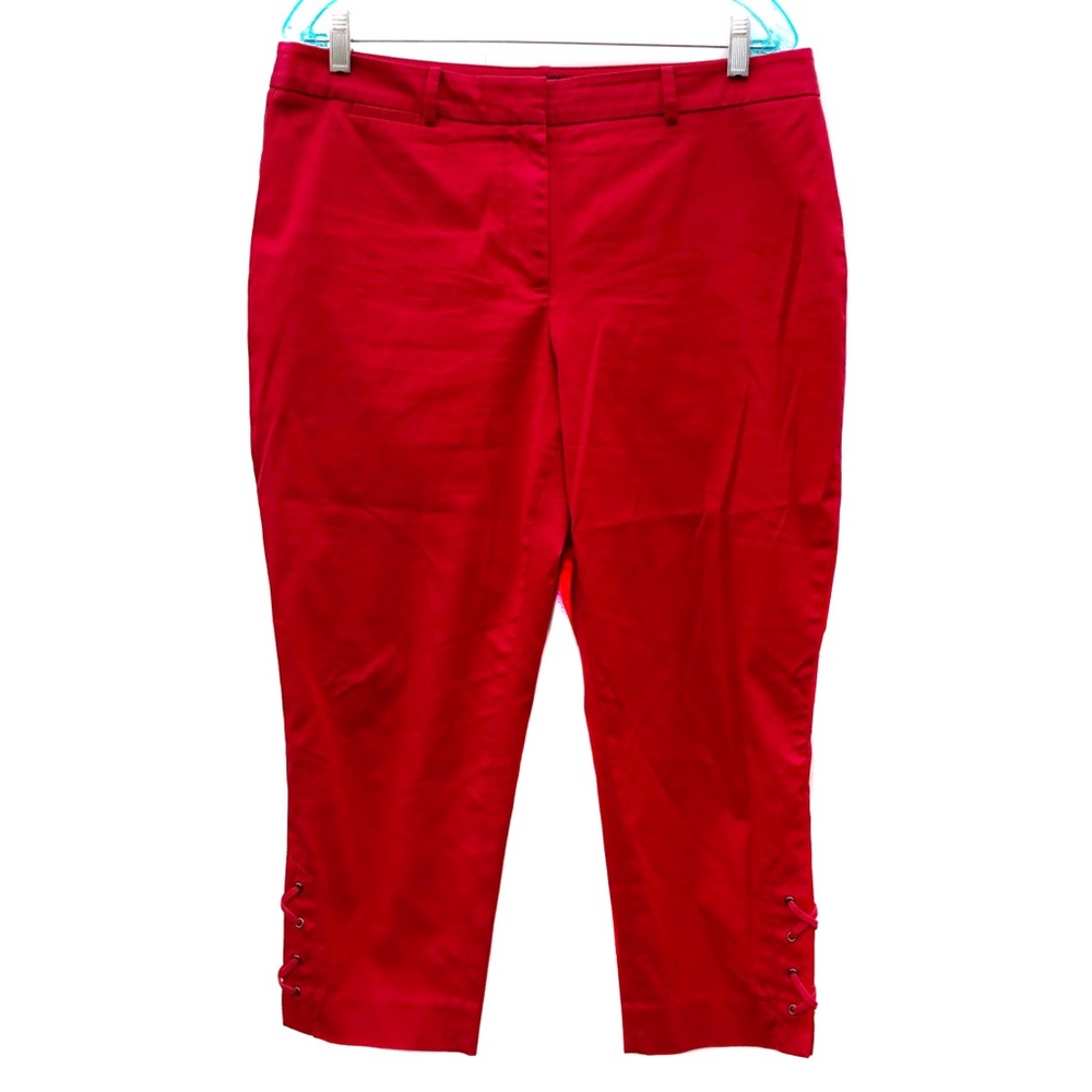 Talbots Pop Red Casual Ankle Cropped Casual Pants Like New 12P